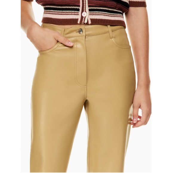 Aritzia Babaton Wilfred High-waisted Vegan Leather Cropped Pants - Picture 3 of 7
